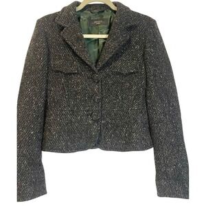 MaxMara Suit Gray Tweed Wool Suit Blazer &‎ Skirt Set Size 8